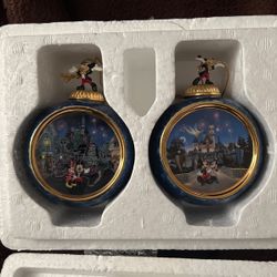 Disney Bradford Exchange Celebrating The Magic Of Disneyland Ornaments set of 2