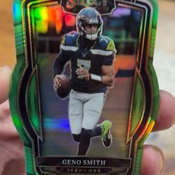 Geno Smith 2022 Panini Select - Neon Green Prizm Die Cut