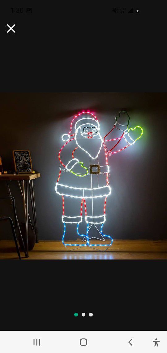 ZHOUDUIDUI 5FT 273 LED Santa Claus Light, Colorful Neon Light Sign Animated Christmas Decoration for Indoor Outdoor Yard Home Garden Christmas 