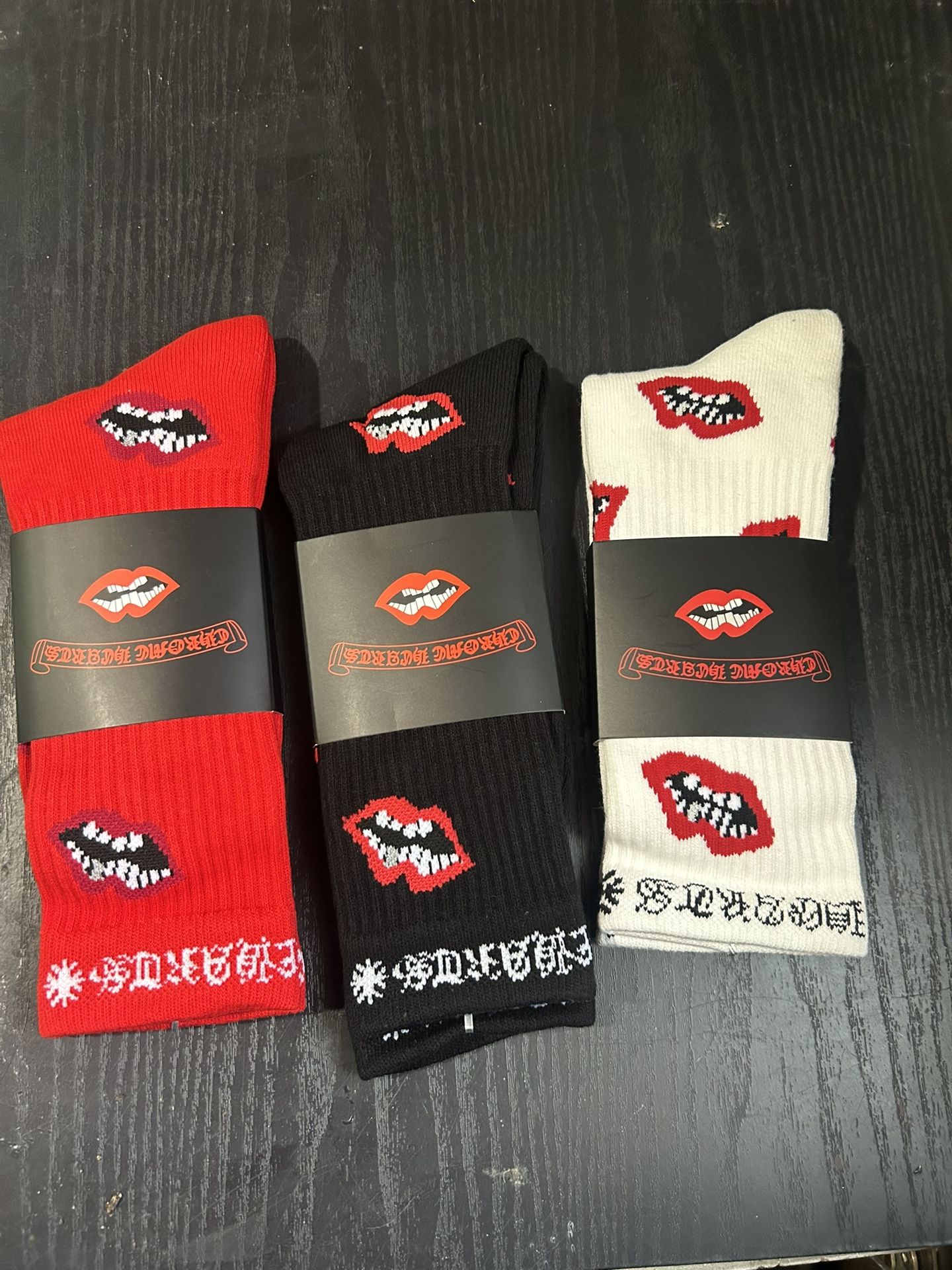 Chrome Hearts 3 Pack Socks