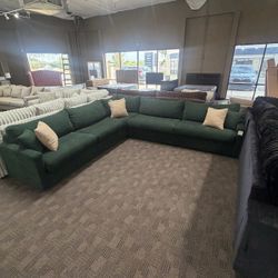 Large Green L Sectional