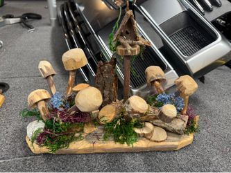 Handmade Woodland Fairy Garden Display