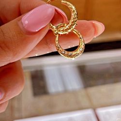 14k Tri Gold Earrings