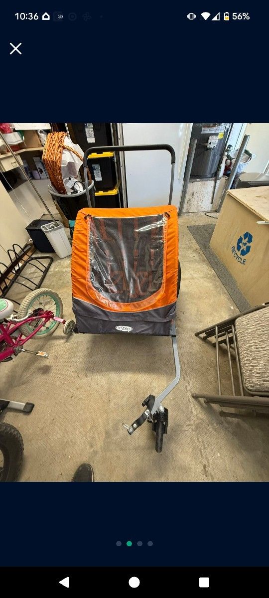Instep Quick-N-EZ Double Tow Bike Trailer for Kids/pets, Converts to Stroller/Jogger, 2-in-1 Canopy, Universal Attachment, Folding Frame