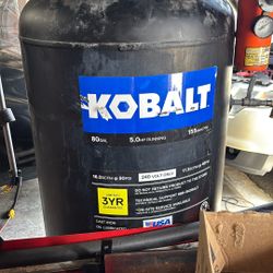 KOBALT air compressor 80 gallon 5.0 HP running 155 max psi 240 V