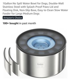 FEEDO 1 gallon no spill water bowl for dogs