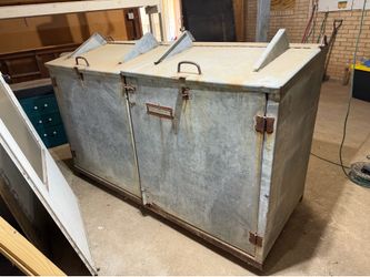 Giant steel storage chest - locking crate bin shed tool heavy metal large