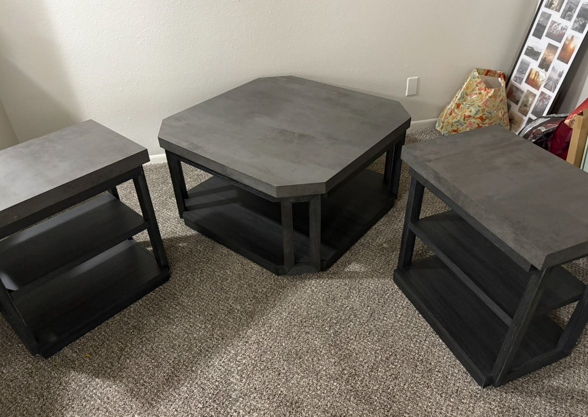 Gray 3 piece side tables