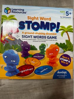 Learning Resources Sight Word Stomp! - Alphabet Toys, Phonics Flash Cards, Classroom Board Games, ABC Homeschool, Reading Manipulatives, Gifts for Boy