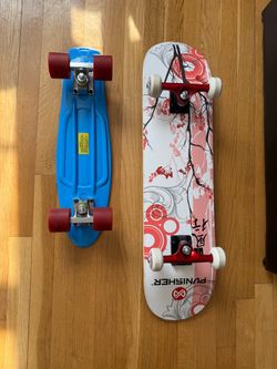 2 Skateboards + Pink Safety Gear — Great Gift Package