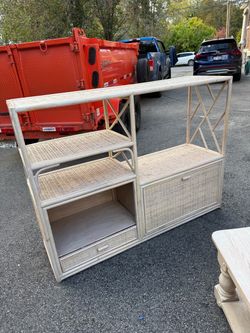 Wicker entertainment center