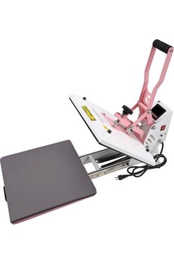 BetterSub Heat Press 15x15 inch Digital Heat Press Machine, Slide Out Industrial Quality T-Shirt Heat Transfer Machine - Pink