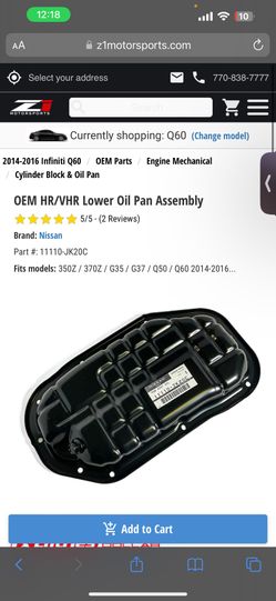 G37 Oil Pan