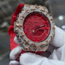 Chrome Hearts Red VVS Iced-Out G-Shock💎❤️