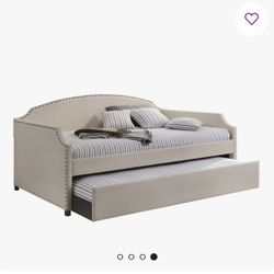 Daybed - Trundle (Twin) Beige & mattress