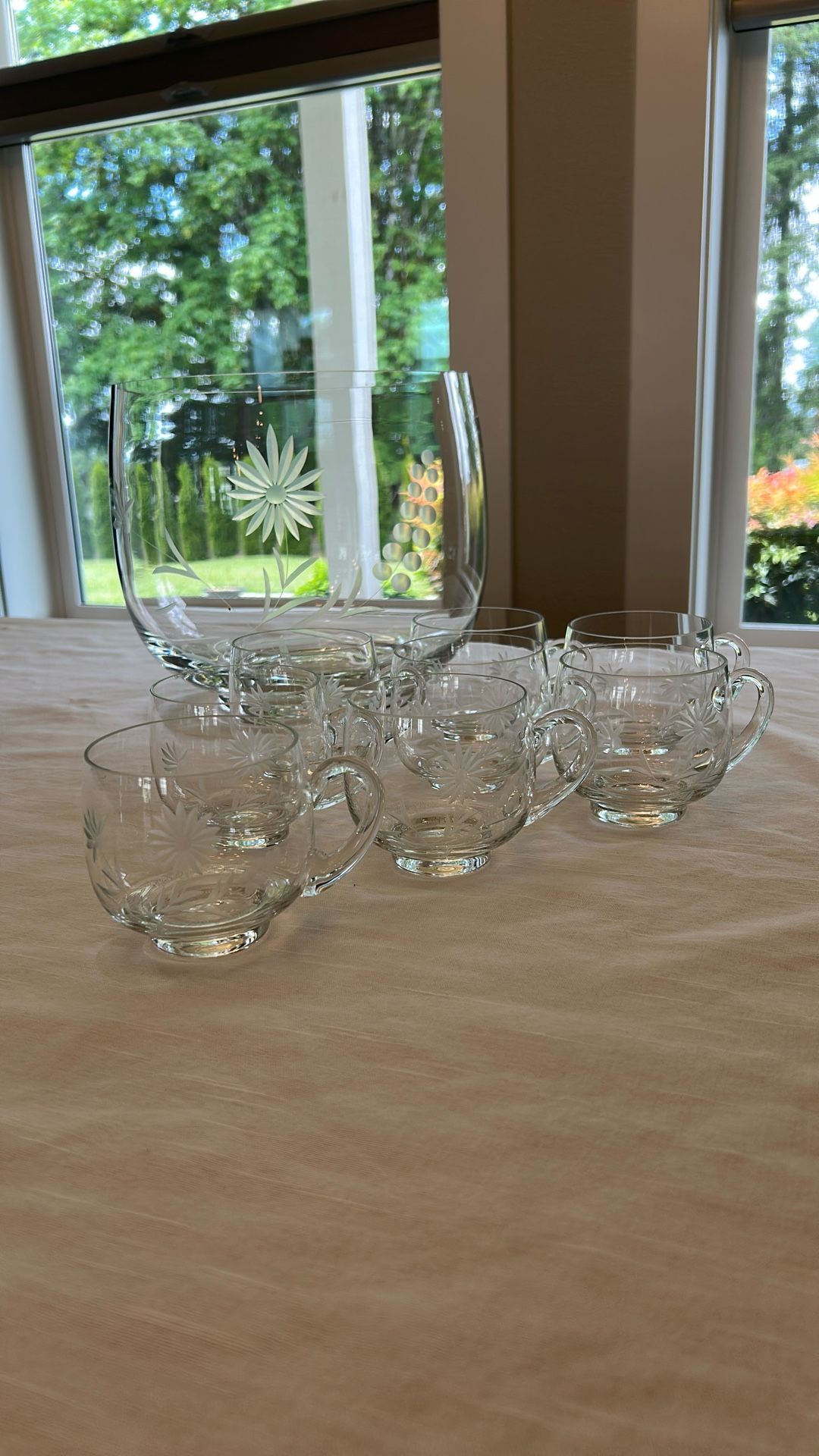 Punch Bowl And Cups