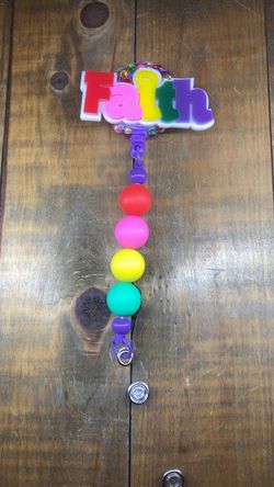 Faith Badge Reel with Silicone Beads