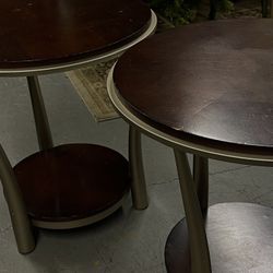 Wood And Metal Side Tables