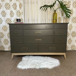 Large 11drawer Solid Wood Vintage MCM Dresser Credenza Buffet