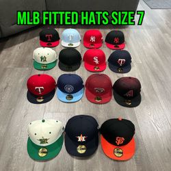 MLB New Era Giants, Astros, Diamondbacks, Cubs, Twins, White Sox, Yankees And Rangers 59fifty Fitted Hats Size 7