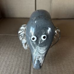 Vtg Juliana Objets D’art Studio Art Glass Hand Blown Elephant Paperweight Decor