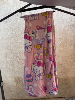 Hello Kitty Easter Plush Throw Blanket