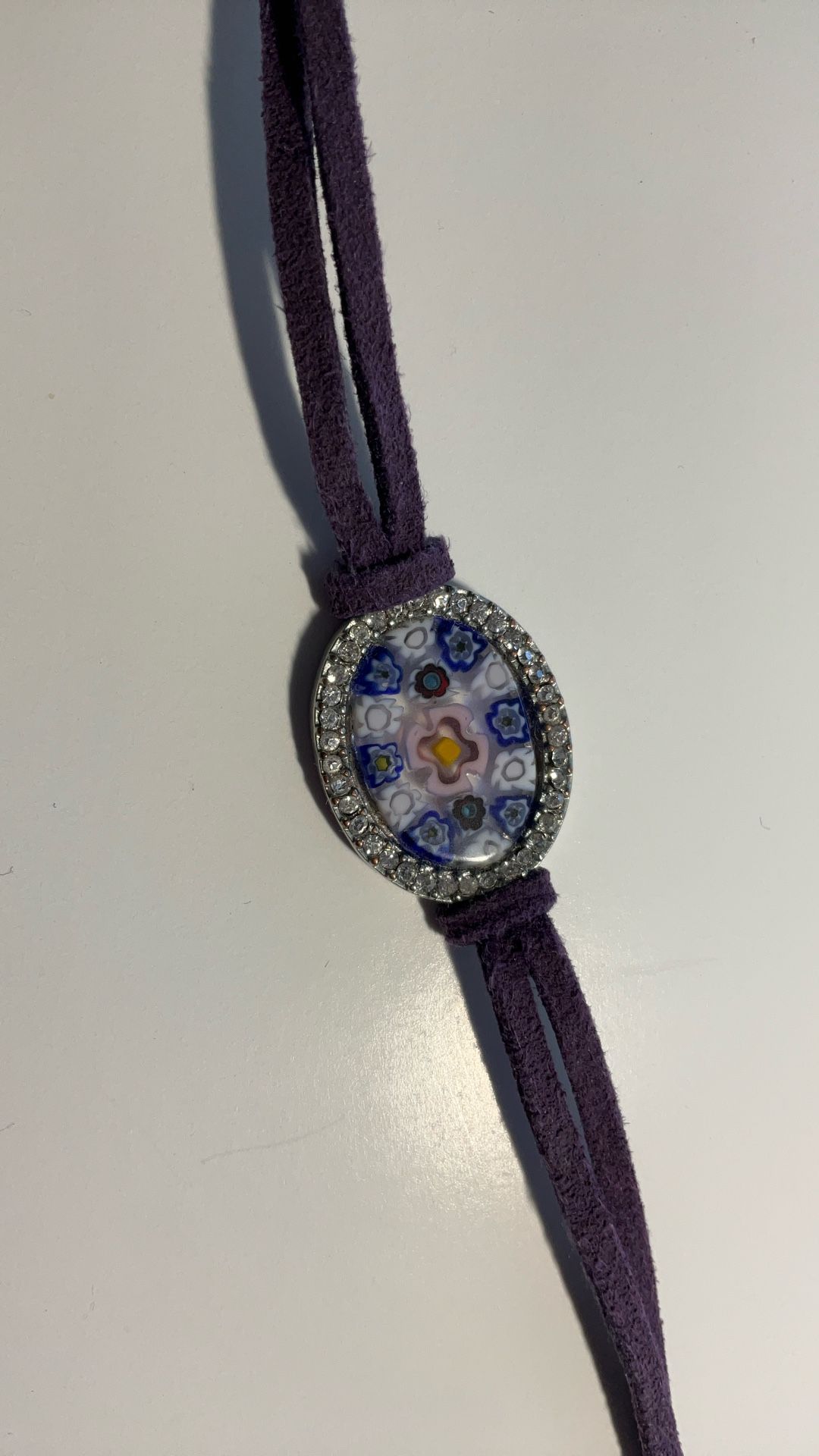 Purple Millefiori Glass Bracelet