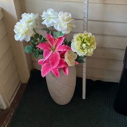 19” Tall Vase With Flowers