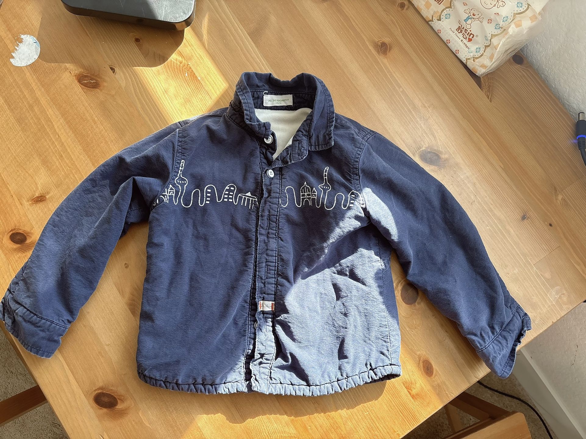 Baby Boy Jacket Infant Navy Blue Coat Toddler Boy Button Up Fleece Shirt Top Size 18-24 month Fleece & warm. Long sleeve Washed w detergent & sanit