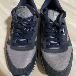 Reebok classic leather trainers mens blue red size 10 