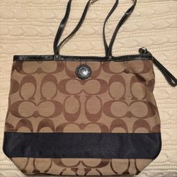 COACH Jean Material And Tan In Color