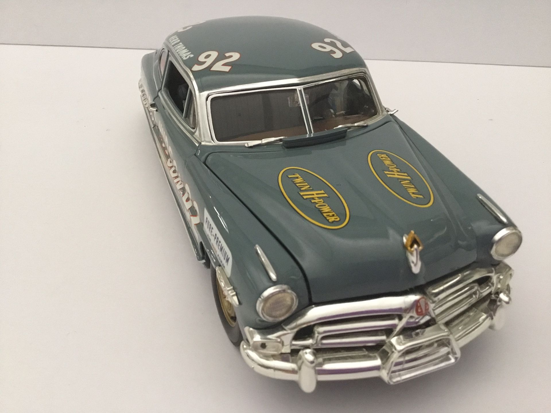 Die Cast Race Car. Hudson Hornet. Fabulous 92’. Herb Thomas Driver In1952. Detailed. Vintage