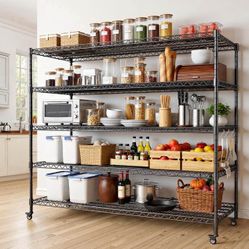 60” W Storage Shelves Heavy Duty | 5 Tier Wire Shelving | 3500 LBS Metal Shelving | Garage Shelving