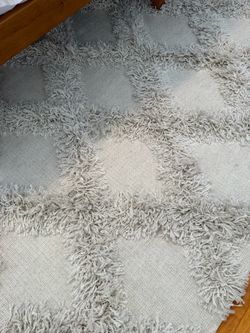 Shaggy Area Rug with Geometric Pattern