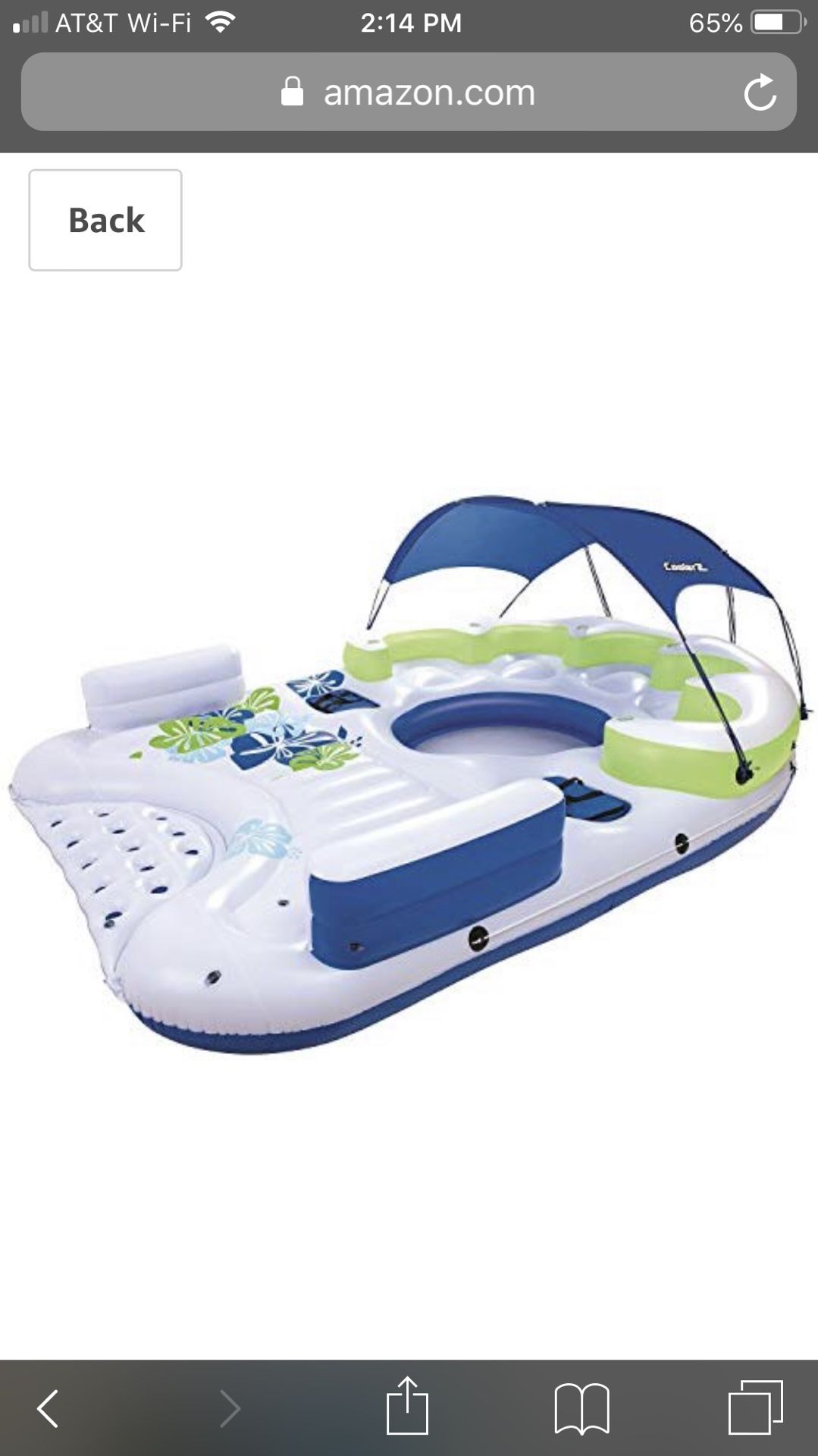 CoolerZ X5 Canopy Island Inflatable Floating River Raft / ocean