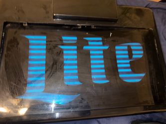 Vintage Miller Lite Beer Hanging Heavy Neon Bar Light Sign Double Sided 24x17