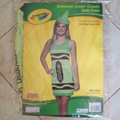 Crayola Screamin' Green Crayon Tank Dress Teen Costume Size 13-16