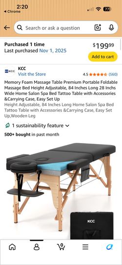 Massage Table - Ultra portable. Like new, used once!