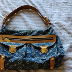 Vintage Louis Vuitton Denim Handbag Genuine