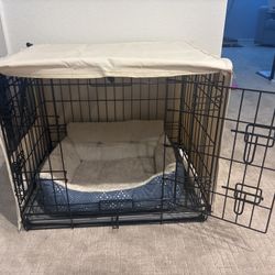 Dog Crate, Cover, and Bed Bundle