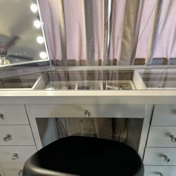 Gorgeous Glass Top Vanity With Mirror And Dude Shelves Optional 