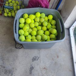 318 Tennis balls, 10 cents a ball $30 and three ball caddys $30.