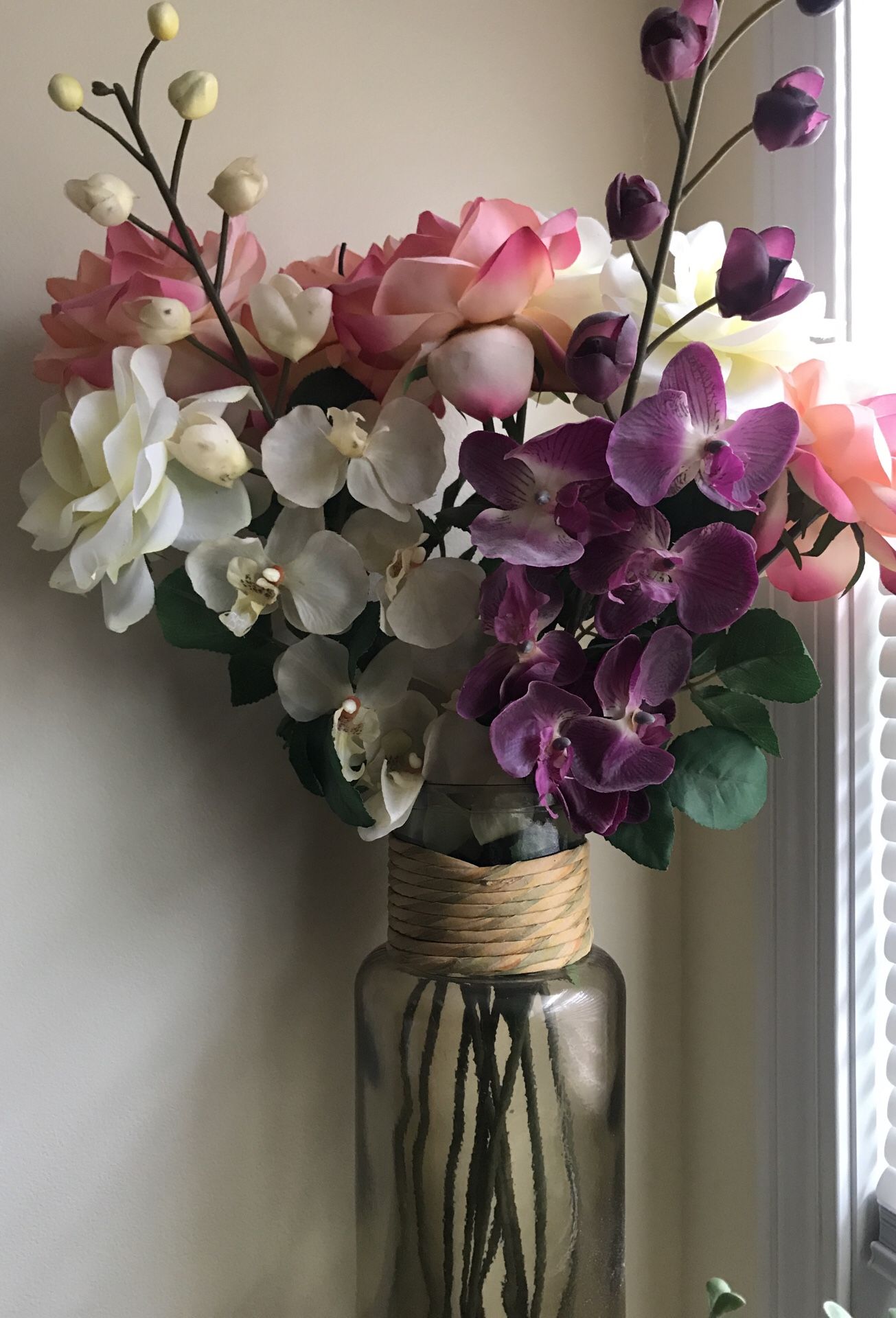 Decorative floral vase and flowers