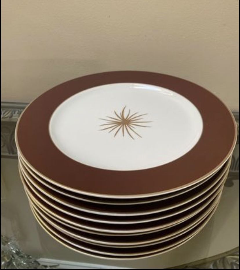 Set of Fine China. Service Plate Etoile Celedon by BERNARDAUD