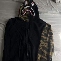 BAPE giant shark full zip hoodie ‘black’