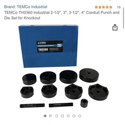 Temco KO Punch And Die Set For Conduit Sizes 2 1/2” 3” 3 1/2” 4”