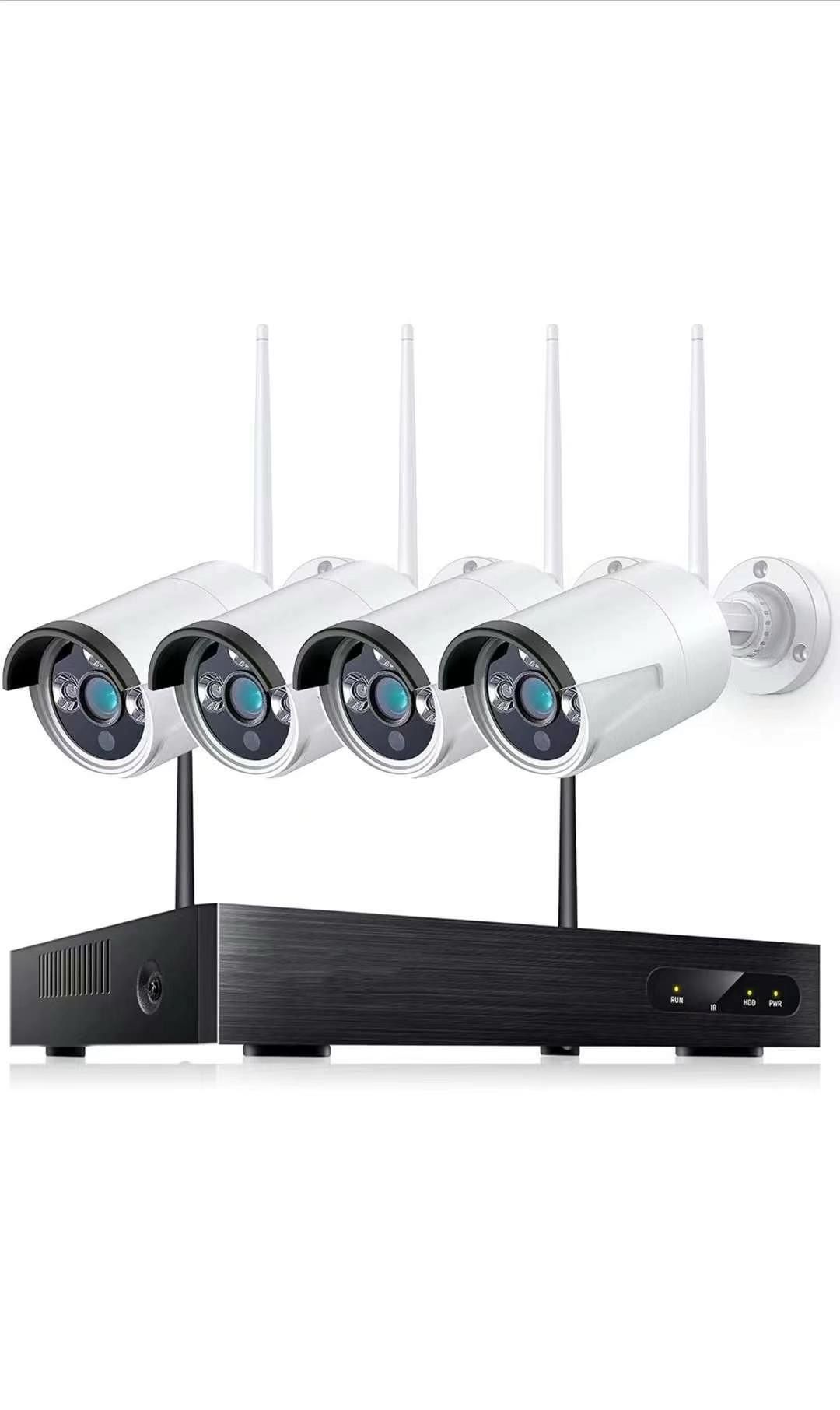Night Vision Monitored Security Camera Systems 4K Wireless