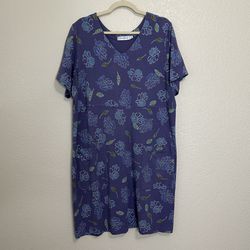 Fresh Produce Blue Floral V-neck Short Sleeves Summer Dress