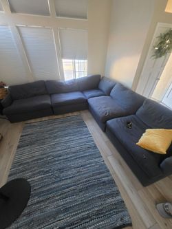 Large Blue Sectional Couch – $100 – Temecula