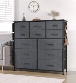 Garvee 12 Drawer Fabric Dresser with Side Pockets Hooks